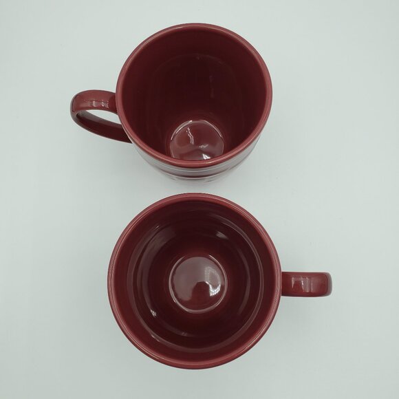 Longaberger Woven Traditions Paprika Jumbo Mugs Large Oversized Soup Coffee Mugs - Picture 3 of 9